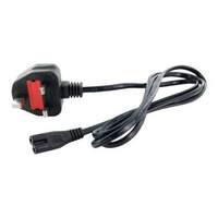 4world 2 pin figure 8 power supply cable 15m black 08218 uk