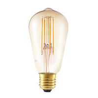 4W E27 LED Filament Bulbs ST58LF 4 COB 350 lm Amber Dimmable / Decorative AC 220-240 V 1 pcs
