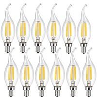 4W E14 LED Filament Bulbs CA35 4 COB 400 lm Warm White Cool White Decorative AC 220-240 V 12 pcs