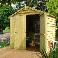 4X6 Apex Overlap Double Door Wooden Shed