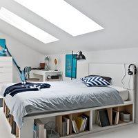 4YOU BED WITH STORAGE SHELVES in White - King