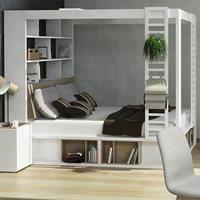 4YOU 4 POSTER KING BED WITH STORAGE & SHELVES in White