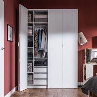 4YOU BI FOLD 4 DOOR WARDROBE with Built in Drawers in White - 240cm