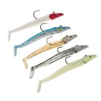 5 Colors Soft Fishing Lure Bait 11cm/22g 3D Eyes Jig Fish Head Sinking Fishing Lure Freshwater Saltwater Soft Bait