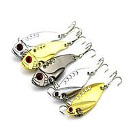 5 pcs Metal Bait Spinner Baits Spoons Fishing Lures Spoons Vibration/VIB Metal Bait Assorted Colors g/Ounce, 50 mm/2-1/8\