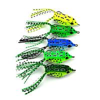 5 pcs Soft Bait Fishing Lures Soft Bait Frog Green Yellow Light Green Forest Green Blue g/Ounce, 55 mm/2-1/4\