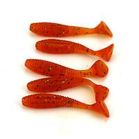 5 Pcs Soft Plastic Worm Baits 50mm 2.2g Saltwater Fishing Lures with Twirl Tails