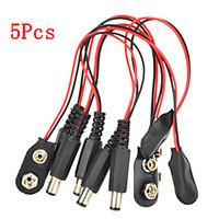 5 Pcs Experimental 9V Battery Snap Power Cable Adapter for Arduino Raspberry Pi