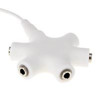 5 in 1 3.5mm Male to Female Sharing Audio Cable White(0.1M)