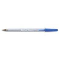 5 Star Clear Ballpoint Pen Medium 1.0mm Tip 0.4mm Line (Blue) - (Pack of 50 Pens)