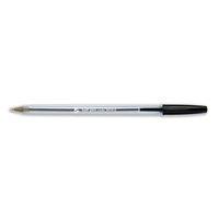 5 Star Clear Ballpoint Pen Medium 1.0mm Tip 0.4mm Line (Black) - (Pack of 50 Pens)