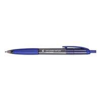 5 Star Grip Ball Pen Retractable Medium 1.0mm Tip 0.7mm Line (Blue) Pack of 12