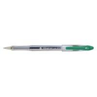 5 Star Roller Gel Pen Clear Barrel 1.0mm Tip 0.5mm Line (Green) - (Pack of 12 Pens)