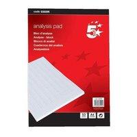 5 Star Office Analysis Pad Query/Answer Accounting 80gsm 53 Weeks A4 White