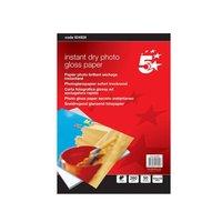 5 Star Paper Inkjet Photo Gloss Fast Drying 260gsm 100x150mm [50 Sheets]