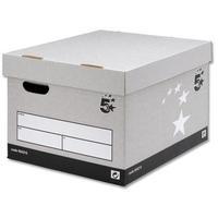 5 star facilities storage box self assembly w380xd430xh287mm grey pack ...
