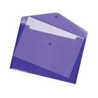 5 Star Office Envelope Wallet Polypropylene A4 W235mmxD335mm Translucent A4 Purple [Pack 5]