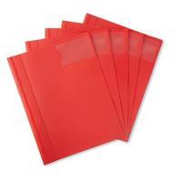 5 Star Office Executive Flat File Semi-rigid Opaque Cover A4 Red [Pack 5]