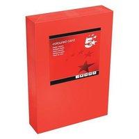 5 star office a4 card tinted 160gsm deep red pack of 250 sheets