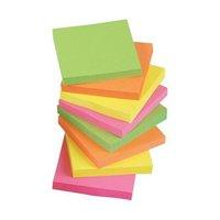 5 Star Re-Move Notes Repositionable Neon Pad of 100 Sheets 76x76mm Assorted