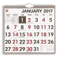 5 star office 2017 wall calendar wire bound month to view