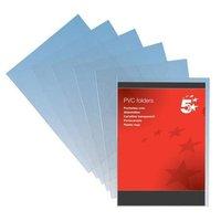 5 Star Office Folder PVC Cut Flush A4 Clear [Pack 100]