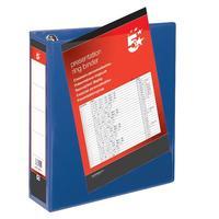 5 star presentation ring binder pvc 4 d ring 50mm size a4 blue pack 10