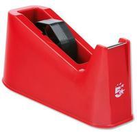 5 Star Office Tape Dispenser Desktop Weighted Non-slip Roll Capacity 25mm Width 66m Length Red