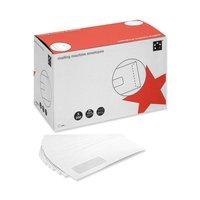 5 Star Mail Machine Envelopes Window Gummed 90gsm DL White [Pack 500]