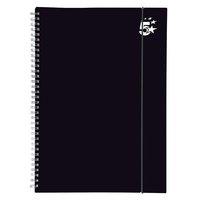 5 Star Notebook Wirebound Polypropylene Elasticated 80gsm A4 Black [Pack 6]