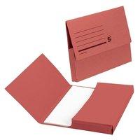 5 Star (A4) Document Wallet Half Flap 285gsm (Red) Pack of 50