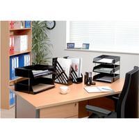 5 Star Letter Tray Wide Entry High-impact Polystyrene Stackable (Black)