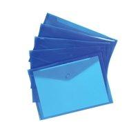 5 Star (A4) Envelope Wallet Polypropylene (Translucent Blue) Pack of 5
