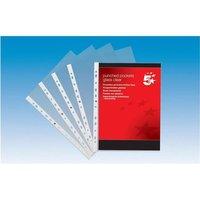 5 Star Punched Pocket Polypropylene Top-opening 80 Micron A4 Clear [Pack 100]