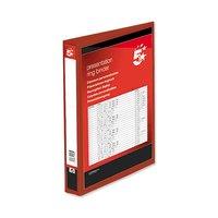 5 Star Presentation Ring Binder PVC 4 D-Ring 38mm Size A4 Red [Pack 10]