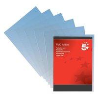 5 Star Folder PVC Cut Flush A4 Clear [Pack 10]