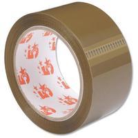 5 Star Office Packaging Tape Low Noise Polypropylene 50mm x 66m Buff [Pack 6]