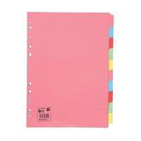 5 star subject dividers multipunched manilla board 10 part a4 assorted ...