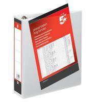 5 Star Presentation Ring Binder PVC 4 D-Ring 65mm Size A4 White [Pack 10]