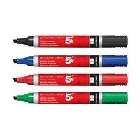 5 Star Permanent Marker Xylene/Toluene-free Smearproof Chisel Tip 1-4mm Line (Assorted) Pack of 4 Markers