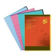5 Star Folder Cut Flush Polypropylene Copy-safe Translucent A4 Blue [Pack 25]