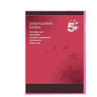 5 Star Folder Cut Flush Polypropylene Copy-safe Translucent A4 Red [Pack 25]