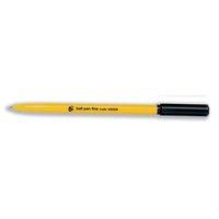 5 Star Ballpoint Pen Yellow Barrel Fine 0.8mm Tip 0.3mm Line (Black) - (Pack of 50 Pens)