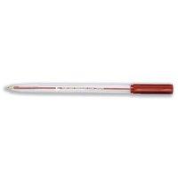 5 Star Ballpoint Pen Clear Barrel Medium 1.0mm Tip 0.4mm Line (Red) - (Pack of 50 Pens)