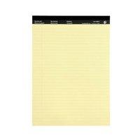 5 Star Executive Pad Perforated Top Feint Ruled Blue Margin Red 50 Sheets A4 Yellow [Pack 10]