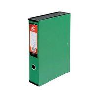 5 Star Office Box File Lock Spring with Ring Pull and Catch 75mm Spine Foolscap Green [Pack 5]