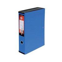 5 Star Office Box File Lock Spring with Ring Pull and Catch 75mm Spine Foolscap Blue [Pack 5]