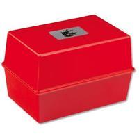 5 Star Office Card Index Box Capacity 250 Cards 6x4in 152x102mm Red