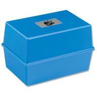 5 Star Office Card Index Box Capacity 250 Cards 6x4in 152x102mm Blue