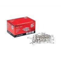 5 Star (33mm) Paperclips Metal Large Lipped 10 Packs 100